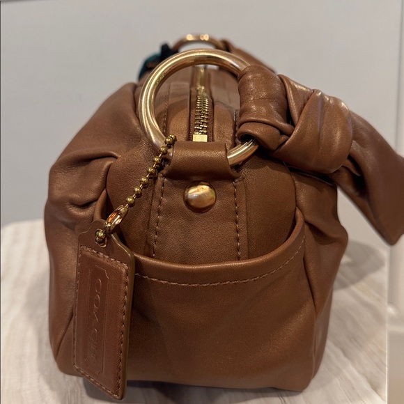 Coach Bag Parker Pleated Brown Metallic Soft Leather Shoulder Bag - Picture 6 of 16